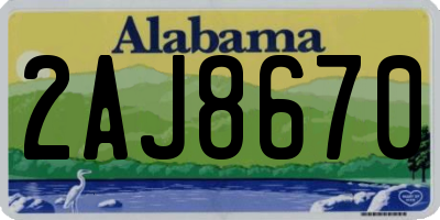 AL license plate 2AJ8670