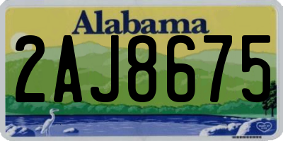AL license plate 2AJ8675