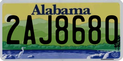 AL license plate 2AJ8680