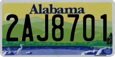 AL license plate 2AJ8701