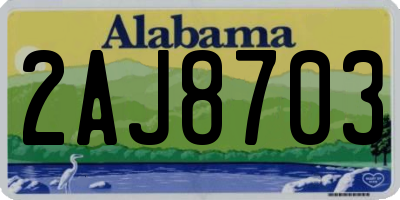 AL license plate 2AJ8703