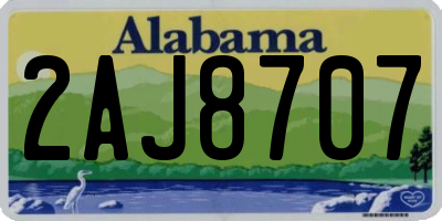 AL license plate 2AJ8707
