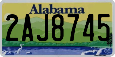 AL license plate 2AJ8745