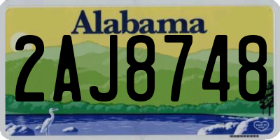 AL license plate 2AJ8748