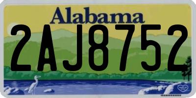AL license plate 2AJ8752
