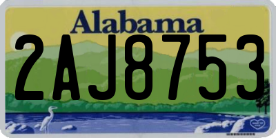 AL license plate 2AJ8753