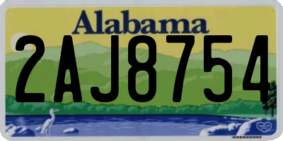 AL license plate 2AJ8754