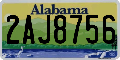 AL license plate 2AJ8756