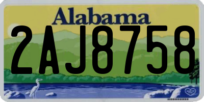 AL license plate 2AJ8758