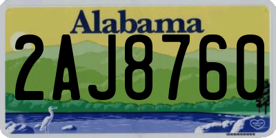 AL license plate 2AJ8760