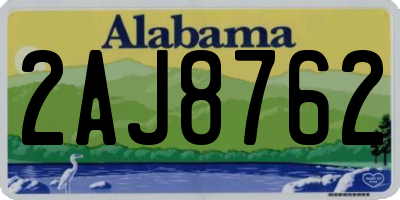AL license plate 2AJ8762