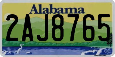 AL license plate 2AJ8765