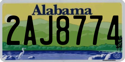 AL license plate 2AJ8774