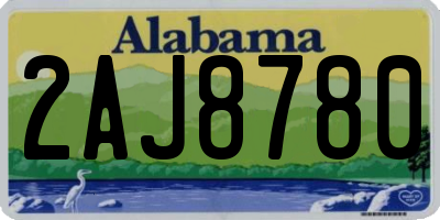 AL license plate 2AJ8780