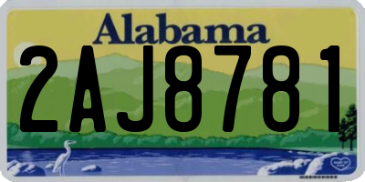 AL license plate 2AJ8781