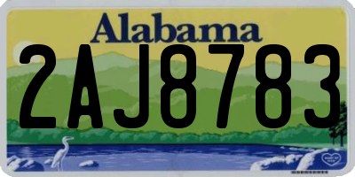 AL license plate 2AJ8783