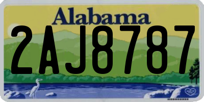 AL license plate 2AJ8787