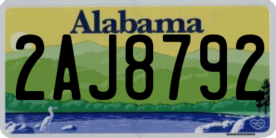 AL license plate 2AJ8792