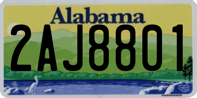 AL license plate 2AJ8801