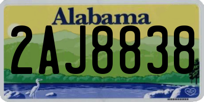 AL license plate 2AJ8838