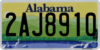AL license plate 2AJ8910