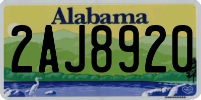 AL license plate 2AJ8920