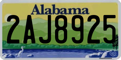 AL license plate 2AJ8925