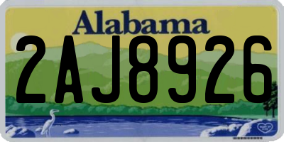 AL license plate 2AJ8926