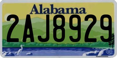 AL license plate 2AJ8929
