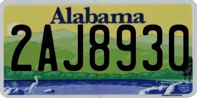 AL license plate 2AJ8930