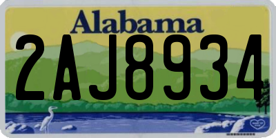 AL license plate 2AJ8934