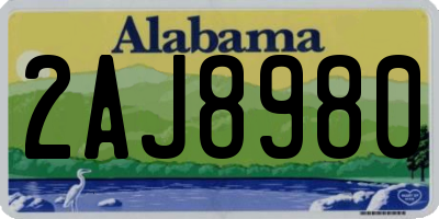AL license plate 2AJ8980
