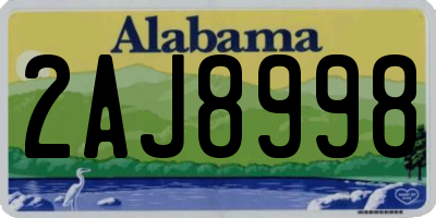 AL license plate 2AJ8998