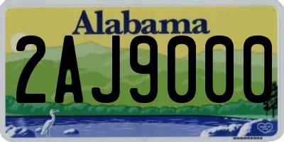 AL license plate 2AJ9000