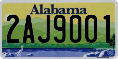AL license plate 2AJ9001