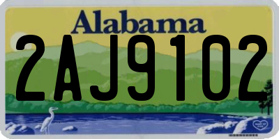 AL license plate 2AJ9102