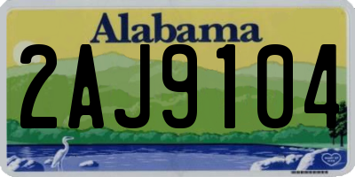 AL license plate 2AJ9104