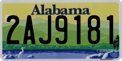 AL license plate 2AJ9181