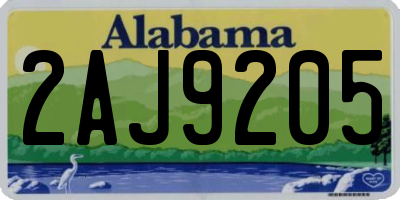 AL license plate 2AJ9205