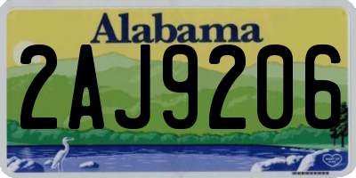 AL license plate 2AJ9206