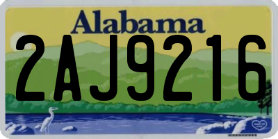 AL license plate 2AJ9216
