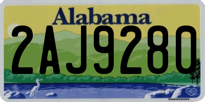 AL license plate 2AJ9280