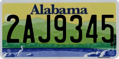 AL license plate 2AJ9345