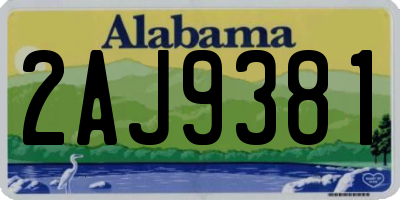 AL license plate 2AJ9381