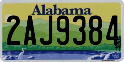 AL license plate 2AJ9384
