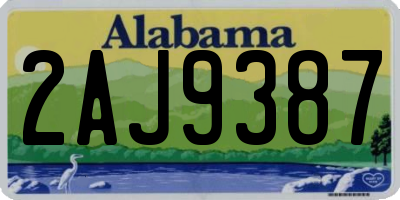 AL license plate 2AJ9387