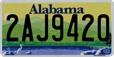 AL license plate 2AJ9420