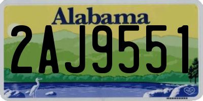AL license plate 2AJ9551