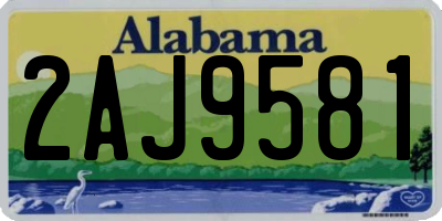 AL license plate 2AJ9581