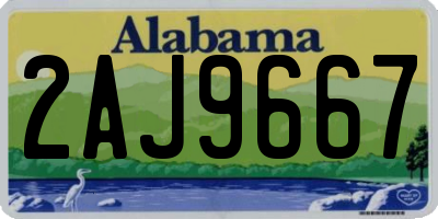 AL license plate 2AJ9667